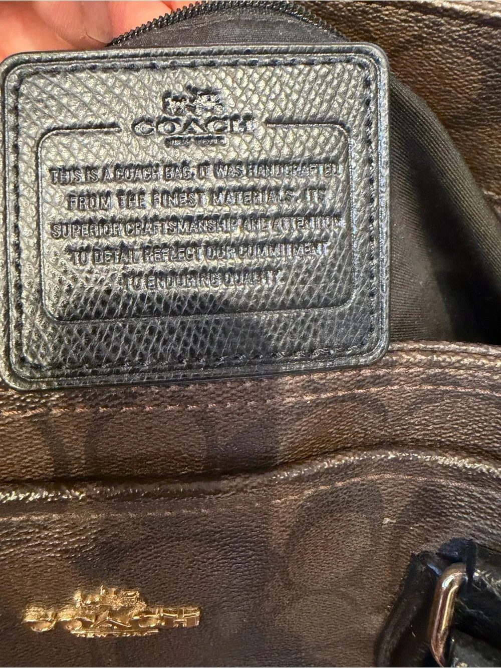 Coach Brown/Black Signature Canvas Tote with Adjustable Strap